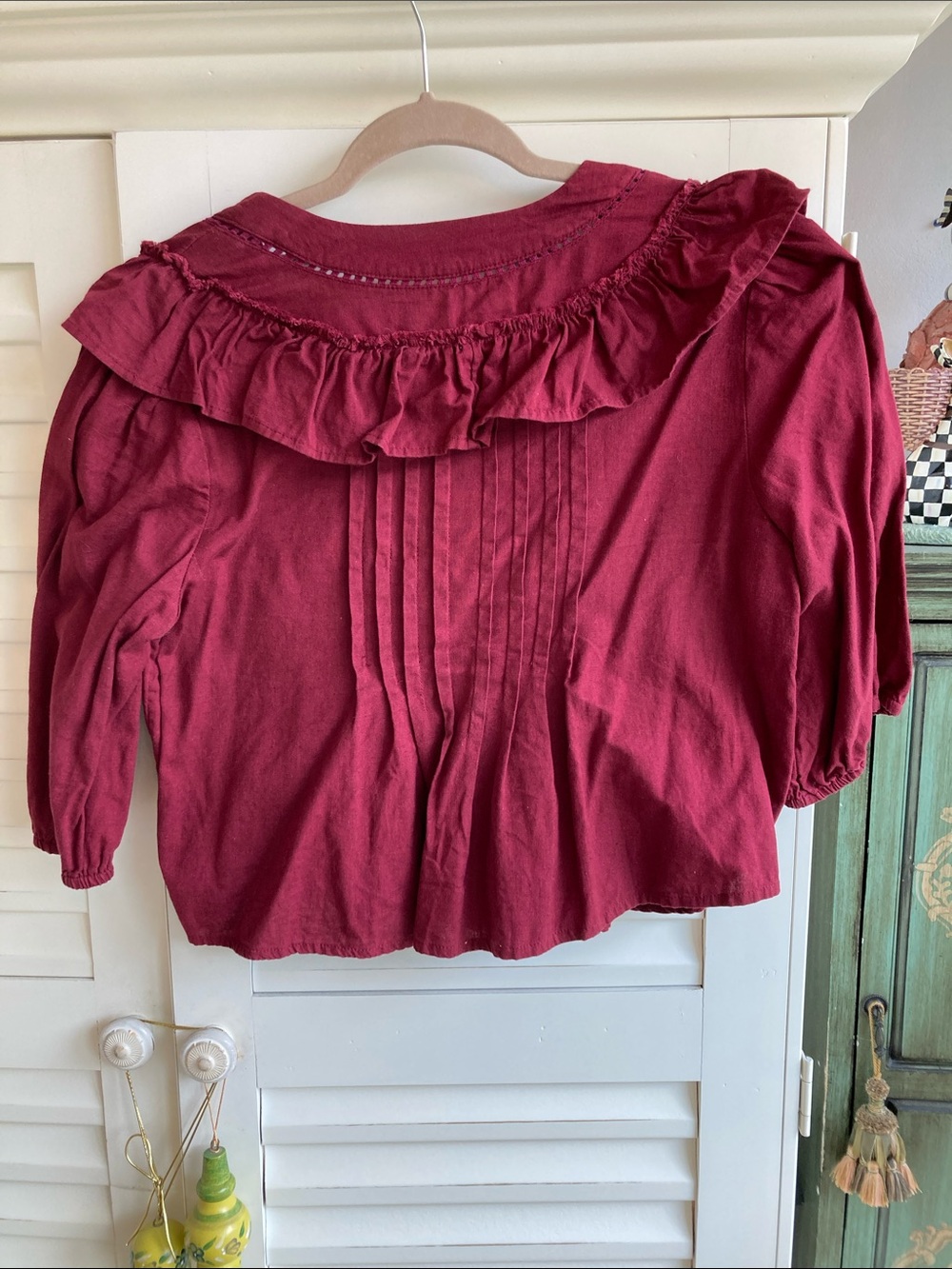 Free People Ruffled Button-Front Top - Picture 3 of 4